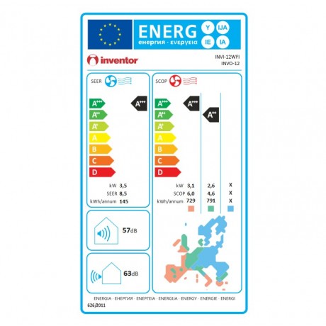 INVENTOR IΝVI/IΝVIO-12WFI INTELLIA Inverter Κλιματιστικό 12000btu INVENTOR IΝVI/IΝVIO-12WFI INTELLIA Inverter Κλιματιστικό 12000btu